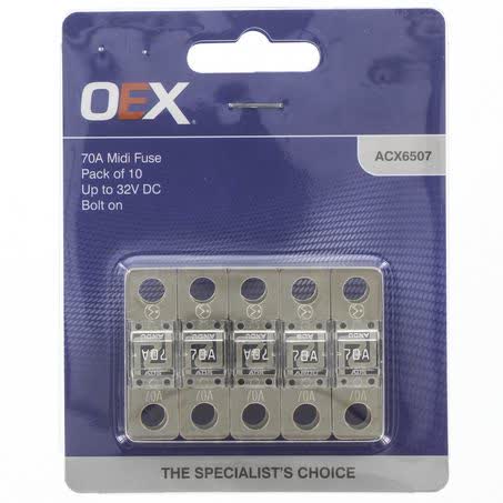 OEX Midi Fuse 70A Bolt On Pack Of 10 ACX6507 FUSE OEX - Micks Gone Bush