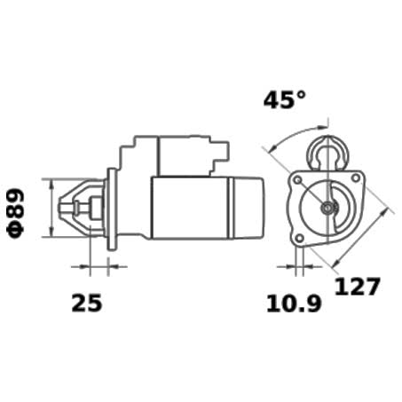Mahle Starter Motor 24V 10T CW MS443 STARTER MOTOR MAHLE - Micks Gone Bush