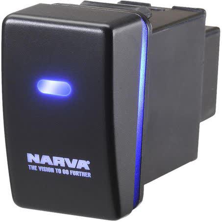 Narva Holden Style Sealed Push Switch Off/on Spdt 12V Blue LED 3A Part No. 63324BL SWITCH NARVA - Micks Gone Bush