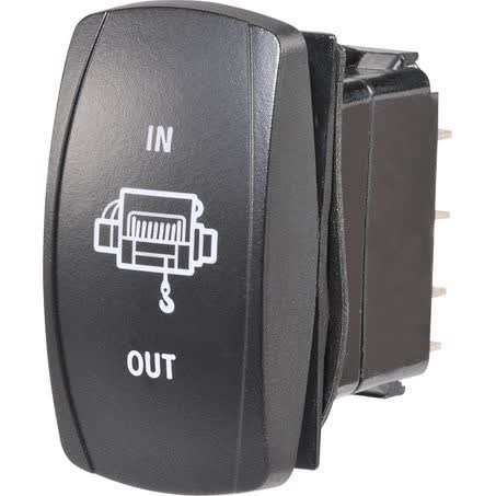 Narva Sealed Rocker Switch Momentary On/off/momentary On Dpdt 12V/24V Blue LED Illuminated Winch Symbol Part No. 63238BL SWITCH NARVA - Micks Gone Bush