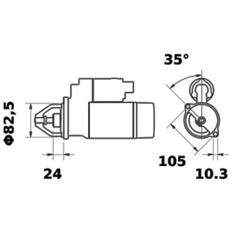 Mahle Starter Motor 12V 11 Tooth CW 2KW MS298 STARTER MOTOR MAHLE - Micks Gone Bush