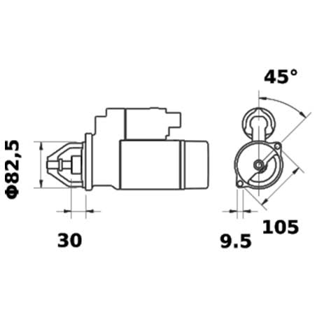 Mahle Starter Motor 12V 10 Tooth CW MS221 STARTER MOTOR MAHLE - Micks Gone Bush