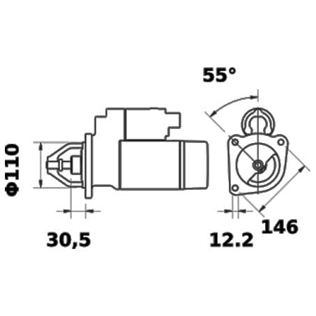 Mahle Starter Motor 12V 9 Tooth CW MS78 STARTER MOTOR MAHLE - Micks Gone Bush