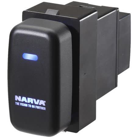 Narva Mitsubishi Style Sealed Push Switch Off/on Spdt 12V Blue LED 3A Part No. 63360BL SWITCH NARVA - Micks Gone Bush