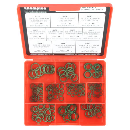 Champion Fasteners Air Conditioning O-ring Assortment CA411 – Imperial, 145 Pieces AIR CONDITIONING O RING CHAMPION FASTENERS - Micks Gone Bush