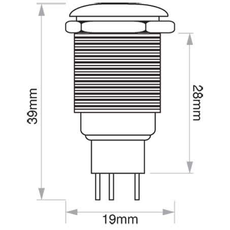OEX Push Button Switch On/off Spst 12V Green Illuminated 5A ACX3691BL SWITCH OEX - Micks Gone Bush