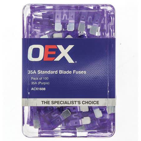 OEX Standard Blade Fuse 35A Purple Pack Of 100 Part No. ACX1608 FUSE OEX - Micks Gone Bush