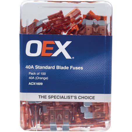 OEX Standard Blade Fuse 40A Orange Pack Of 100 - ACX1609 FUSE OEX - Micks Gone Bush