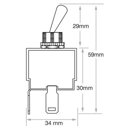 Narva Heavy Duty Toggle Switch Off/on Dpst 25A 12V Part No. 60065BL SWITCH NARVA - Micks Gone Bush