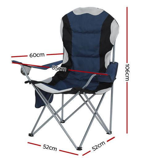 Weisshorn Portable Folding Camping Chairs with Drink Holder and Organizer - Set of 2 Outdoor > Camping Weisshorn    - Micks Gone Bush