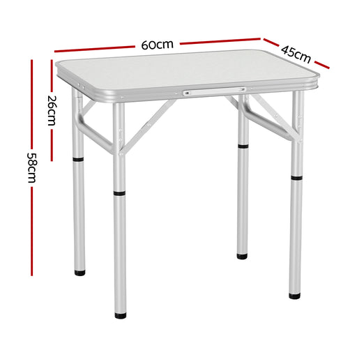 Adjustable Lightweight Folding Camping Table 60CM with Portable Outdoor Picnic Desk Outdoor > Camping Weisshorn    - Micks Gone Bush