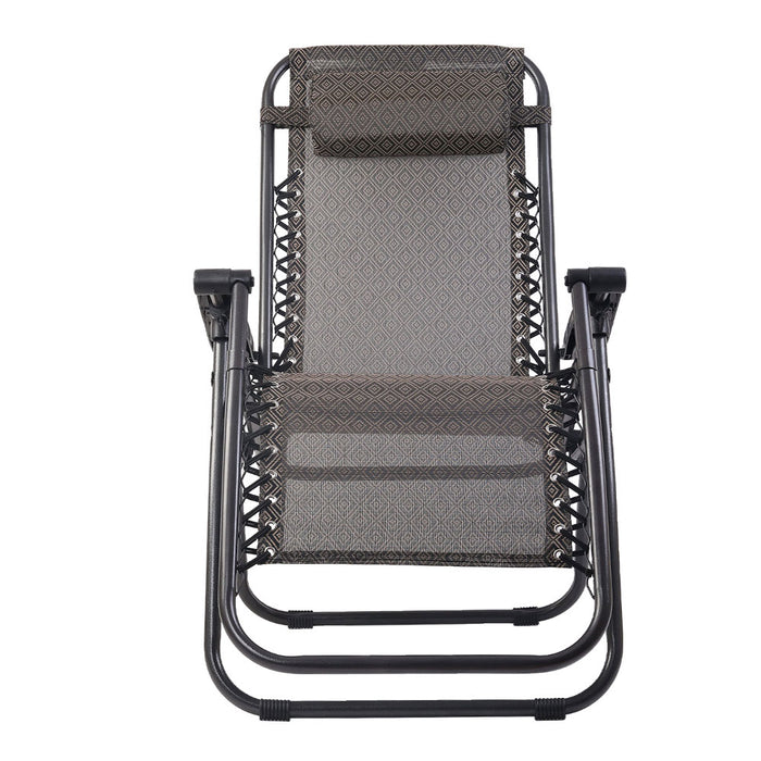 GB Beige Zero Gravity Outdoor Reclining Chair Recliner Furniture > Outdoor Micks Gone Bush    - Micks Gone Bush