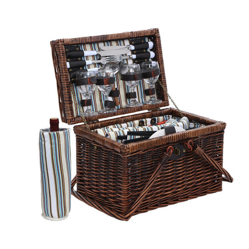 Alfresco 4 Person Willow Picnic Basket Set with Insulated Bag Outdoor > Picnic Micks Gone Bush    - Micks Gone Bush