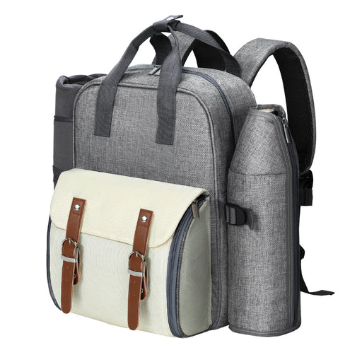 Alfresco 4 Person Insulated Picnic Backpack Set in Grey Outdoor > Picnic Micks Gone Bush    - Micks Gone Bush
