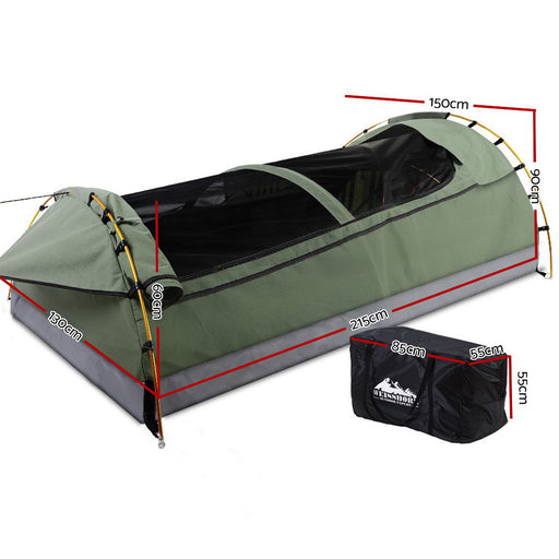 Weisshorn Double Swag Camping Swag with Waterproof Canvas Tent and Mattress Outdoor > Camping Weisshorn    - Micks Gone Bush