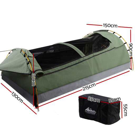 Weisshorn Double Swag Camping Swag Canvas Tent - Deluxe Celadon Outdoor > Camping Weisshorn    - Micks Gone Bush