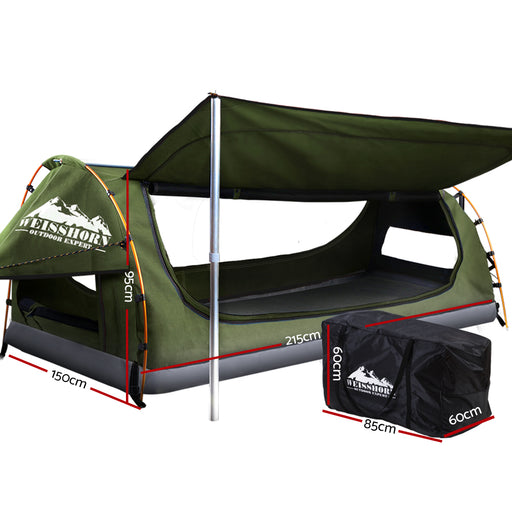 Weisshorn Double Swag Camping Swags Canvas Free Standing Dome Tent Celadon Outdoor > Camping Weisshorn    - Micks Gone Bush