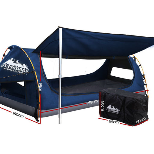 Weisshorn Double Swag Camping Swags Canvas Free Standing Dome Tent Dark Blue Outdoor > Camping Weisshorn    - Micks Gone Bush