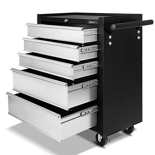 Mobile Grey Tool Chest Trolley with 5 Drawers for Garage Storage Tools > Tools Storage Giantz    - Micks Gone Bush