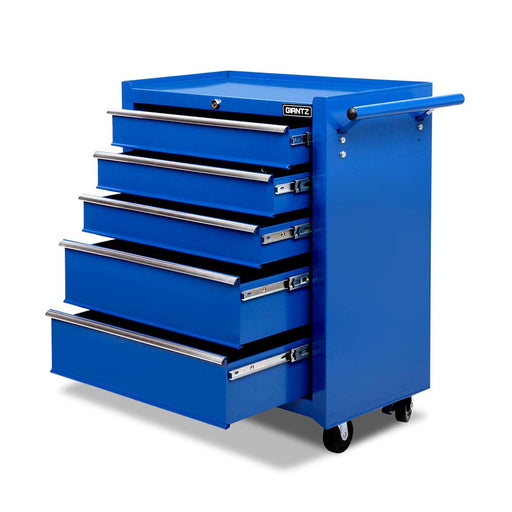 Blue Steel 5-Drawer Garage Tool Chest Trolley Cabinet Organizer Tools > Tools Storage Giantz    - Micks Gone Bush