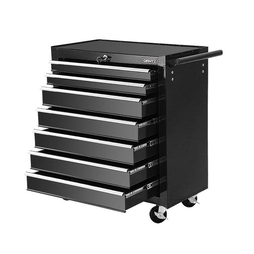 Giantz Tool Trolley Cabinet with 7 Drawers for Garage Storage in Black Tools > Tools Storage Giantz    - Micks Gone Bush