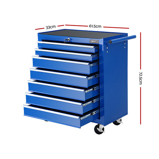 Blue Giantz 7 Drawer Tool Box Cabinet Chest Trolley Storage Garage Toolbox Tools > Tools Storage Giantz    - Micks Gone Bush