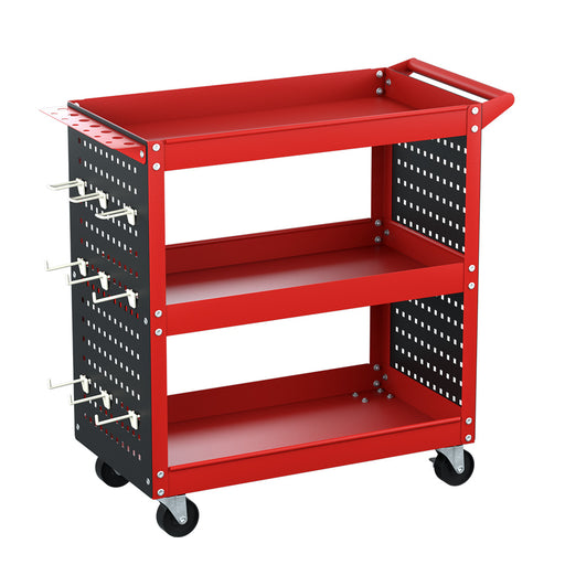 3-Tier Workshop Tool Cart with Pegboard Hooks and Screwdriver Storage Bay Tools > Tools Storage Giantz    - Micks Gone Bush