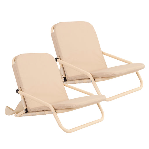 Havana Outdoors Portable Folding Beach Chairs - 2 Pack, Beige Outdoor > Camping Micks Gone Bush    - Micks Gone Bush
