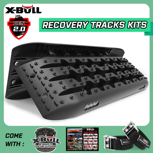 X-BULL KIT1 Recovery track Board Traction Sand trucks strap mounting 4x4 Sand Snow Car BLACK Auto Accessories > 4WD & Recovery X-BULL    - Micks Gone Bush