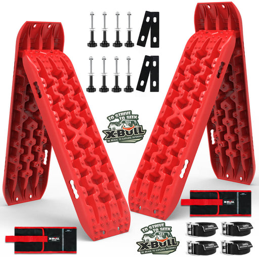 X-BULL Recovery tracks Boards 10T 2 Pairs Sand Mud Snow With Mounting Bolts pins Red Auto Accessories > 4WD & Recovery X-BULL    - Micks Gone Bush