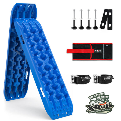 X-BULL 2PCS Recovery Boards Tracks Snow Tracks Mud tracks 4WD With 4PC mounting bolts Blue Auto Accessories > 4WD & Recovery X-BULL    - Micks Gone Bush