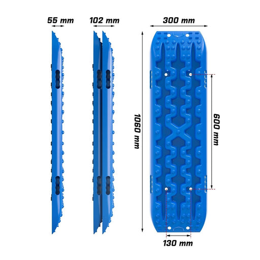 X-BULL 2PCS Recovery Boards Tracks Snow Tracks Mud tracks 4WD With 4PC mounting bolts Blue Auto Accessories > 4WD & Recovery X-BULL    - Micks Gone Bush