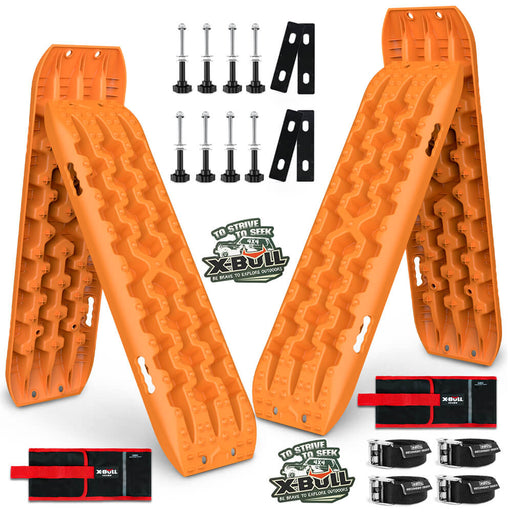 X-BULL Recovery tracks Boards 10T 2 Pairs Sand Mud Snow With Mounting Bolts pins Orange Auto Accessories > 4WD & Recovery X-BULL    - Micks Gone Bush