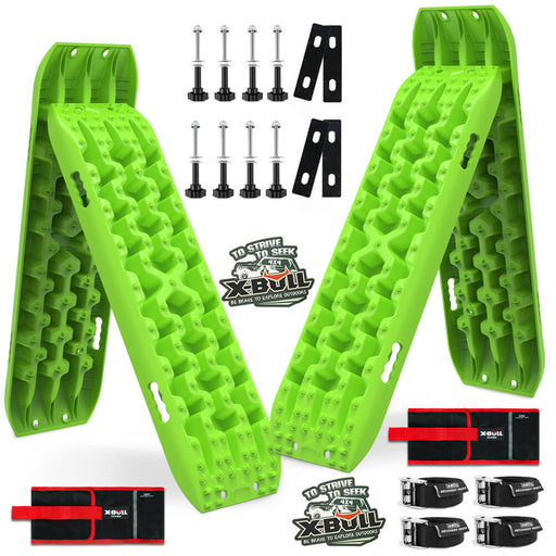 X-BULL Recovery tracks Boards 10T 2 Pairs Sand Mud Snow With Mounting Bolts pins Green Auto Accessories > 4WD & Recovery X-BULL    - Micks Gone Bush