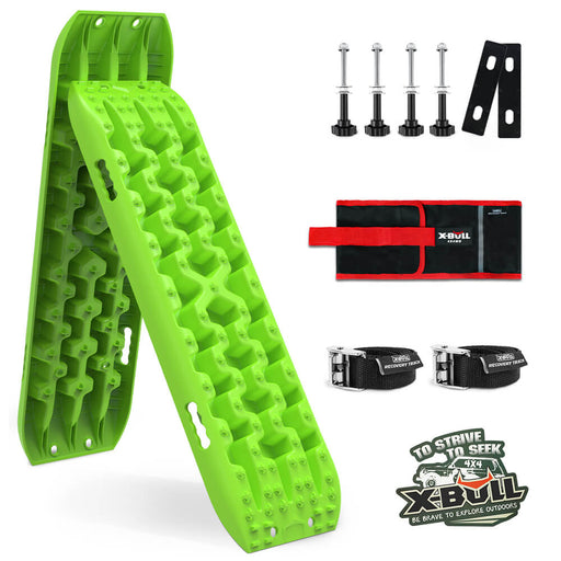 X-BULL 2PCS Recovery Tracks Snow Tracks Mud tracks 4WD With 4PC mounting bolts Green Auto Accessories > 4WD & Recovery X-BULL    - Micks Gone Bush