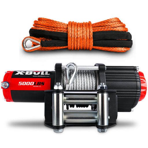 X-BULL 12V Electric Winch 5000LBS Wireless Steel Cable ATV Boat With 13M Synthetic Rope Auto Accessories > 4WD & Recovery Micks Gone Bush    - Micks Gone Bush