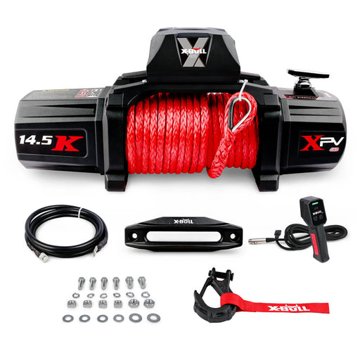 X-BULL 14500LBS Electric Winch 12V synthetic rope with Recovery Tracks Gen3.0 Red Auto Accessories > 4WD & Recovery Micks Gone Bush    - Micks Gone Bush