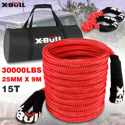 X-BULL Kinetic Rope 25mm x 9m Snatch Strap Recovery Kit Dyneema Tow Winch Auto Accessories > 4WD & Recovery X-BULL    - Micks Gone Bush
