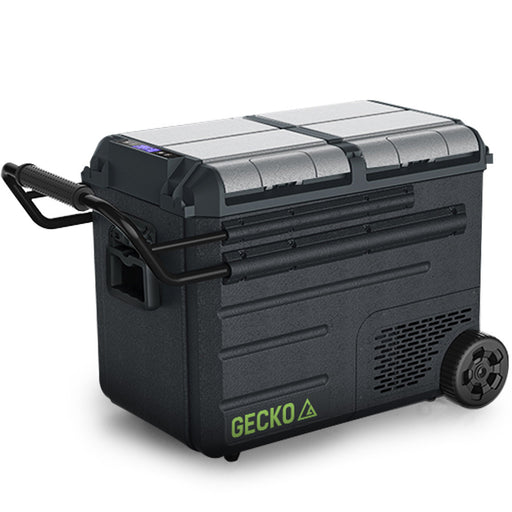 Gecko 55L Dual Zone Portable Fridge Freezer with onboard Lithium Battery, 12V/24V/240V, with 2 Doors, Wheels, for Camping, Car, Outings Outdoor > Camping Micks Gone Bush    - Micks Gone Bush