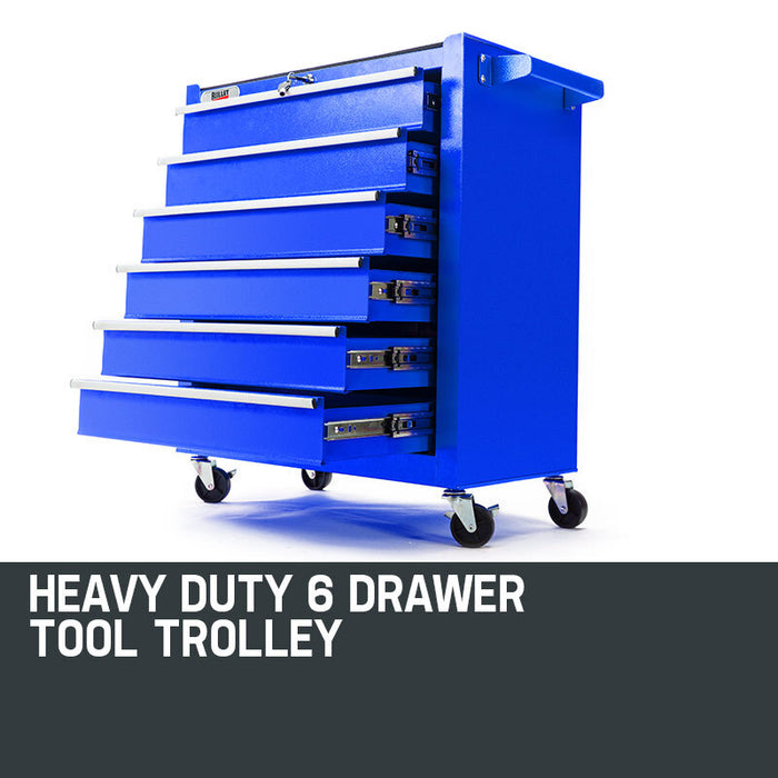 Blue 6 Drawer Tool Storage Cabinet Trolley for Mechanics Tools > Tools Storage Micks Gone Bush    - Micks Gone Bush