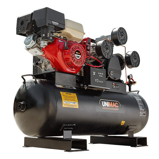 UNIMAC 18HP Petrol Air Compressor 115PSI, 150L Tank & Key Start Tools > Air Compressor Micks Gone Bush    - Micks Gone Bush