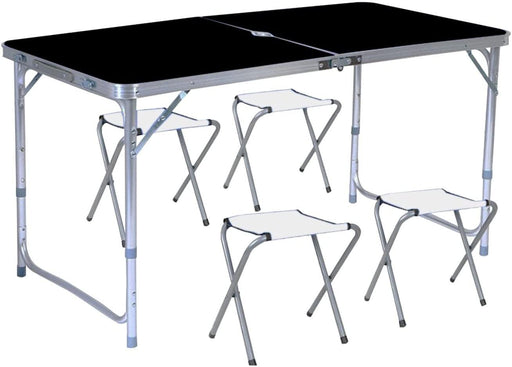 KILIROO 120cm Black Camping Table with 4 Chairs Outdoor > Camping Micks Gone Bush    - Micks Gone Bush