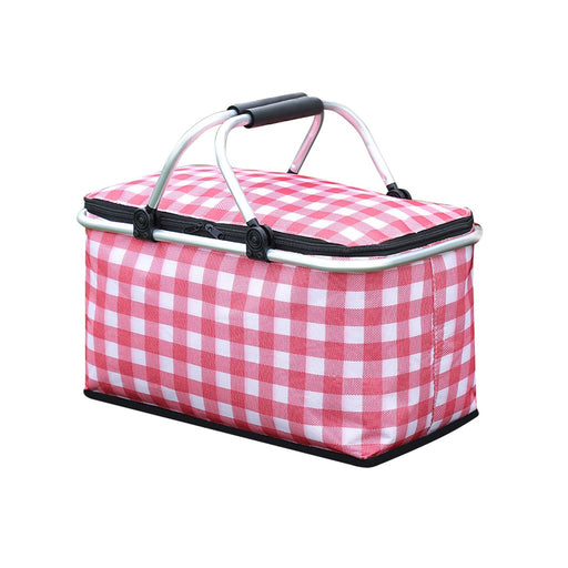 Large 25L Insulated Picnic Basket in Red with 15kg Load Capacity Outdoor > Picnic Micks Gone Bush    - Micks Gone Bush