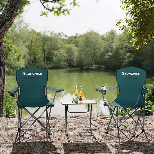 SONGMICS Set of 2 Dark Green Folding Camping Chairs with Carry Bag Outdoor > Camping Micks Gone Bush    - Micks Gone Bush