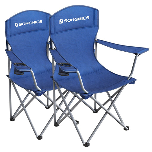 SONGMICS Set of 2 Folding Camping Chairs in Blue Outdoor > Camping Micks Gone Bush    - Micks Gone Bush