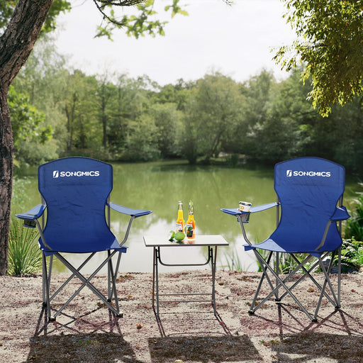 SONGMICS Set of 2 Folding Camping Chairs in Blue Outdoor > Camping Micks Gone Bush    - Micks Gone Bush