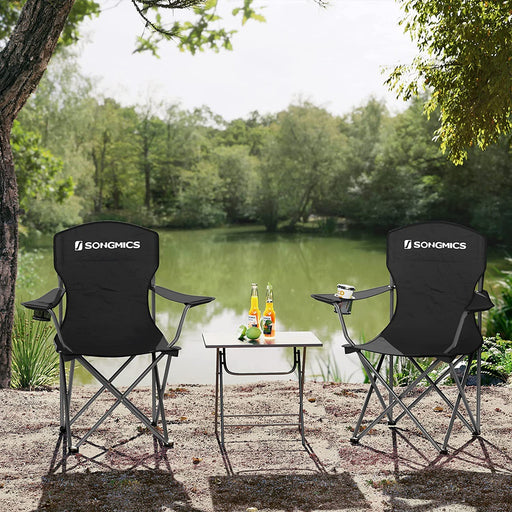SONGMICS Set of 2 Folding Camping Chairs with Carry Bag - Black Outdoor > Camping Micks Gone Bush    - Micks Gone Bush