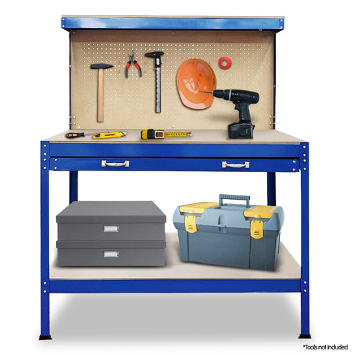 Kartrite Heavy-Duty Steel Workbench with Organizer Drawer and Pegboard Shelf Tools > Tools Storage Kartrite    - Micks Gone Bush