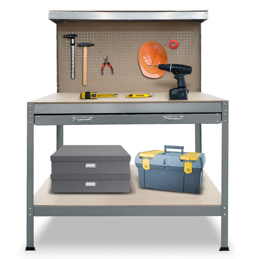 Kartrite Garage Workshop Tool Table with Pegboard and Drawer for Organized Storage Tools > Tools Storage Kartrite    - Micks Gone Bush