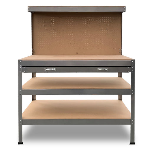 Kartrite Heavy-Duty Garage Workbench with Pegboard and Drawer Silver Tools > Tools Storage Kartrite    - Micks Gone Bush